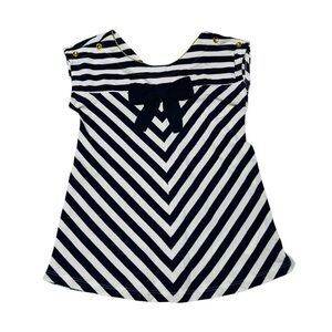 Isaac Mizrahi Navy and White Striped Dress